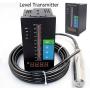 Pressure Transducer Submersible Level Transducer,4-20MA Digital Water Level Display Meter Intelligent Pressure Controller Light Column Display,6m Cable Liquid Depth Level Meter Sensor