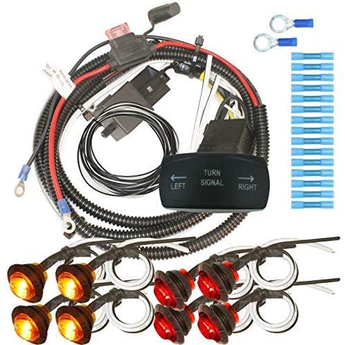 MCSADVENTURES Basic Rocker Switch Turn Signal Kit (Horizontal: non-backlit, Blue)