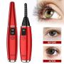 JDO Heated Eyelash Curler Electric Eyelash Curler USB Rechargeable Electronic Eye Lashes Curling Comb Quick Heating Long Lasting (Red#2)