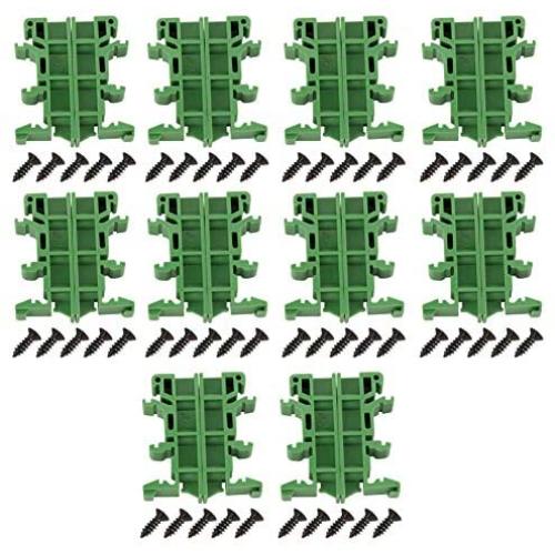 PCB Brackets, PCB Circuit Board Bracket, KPRH-175 PCB Rail Adapter Circuit Board Mounting Bracket Holder Carrier for Electronic Switching Devices, Pack of 10 Fit for mounting DIN C45 rail mounting