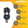 Sunlite 05647-SU CFL Black Light Bulb (BLB), Perfect for Halloween, Spiral Blacklight, 20 Watts, 120 Volts, Medium Base (E26), 463nm, UL Listed, 8 Pack, 8 Count
