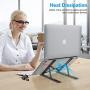 Portable Laptop Stand for Desk - OMOTON LA02 Adjustable Foldable Aluminum Laptop Hoder Riser, Compatible with MacBook Air, MacBook Pro, HP, Dell, Lenovo and More (Up to 15.6 ), Black