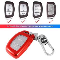 Hyundai Key Fob Cover, Soft TPU Key Fob Case Full Protector Fit Hyundai 2018 2019 2020 2021 Sonata Elantra Tucson Venue Ioniq I40 IX35 I45 3/4 Buttons Keyless Entry Remote Control - Pink