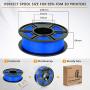 SUNLU PLA 3D Printer Filament, PLA Filament 1.75mm Dimensional Accuracy +/- 0.02 mm, 1 KG Spool, PLA Blue