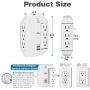 Kasonic Wall Outlet Surge Protector, 6 Grounded Outlets with 2.4A Dual USB Charging Ports, 1350 Joules, Space Saver Swivel, 15A/125V/1875W, Grounded Indicator, ETL Listed (White)