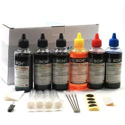 Printer Ink by BCH - Compatible to Refill All CAN Printers: MG PG 240 243 245 CL 241 244 246 XL Inkjet Cartridge - Bulk Standard Grade 100 ml x 6 (Total 600 ml)