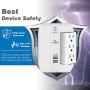 Kasonic Wall Outlet Surge Protector, 6 Grounded Outlets with 2.4A Dual USB Charging Ports, 1350 Joules, Space Saver Swivel, 15A/125V/1875W, Grounded Indicator, ETL Listed (White)