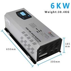 AMPINVT 6000W Peak 18000W Pure Sine Wave Power Inverter Charger DC 24V to 120V/240V AC Output RV Converter with Battery AC Charger LCD Display,Low Frequency Solar Inverter