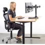VIVO Freestanding Dual Computer Monitor Mount, Fully Adjustable VESA Stand with Base for Two (2) Ultra Wide Screens up to 38'' (STAND-V102AF)