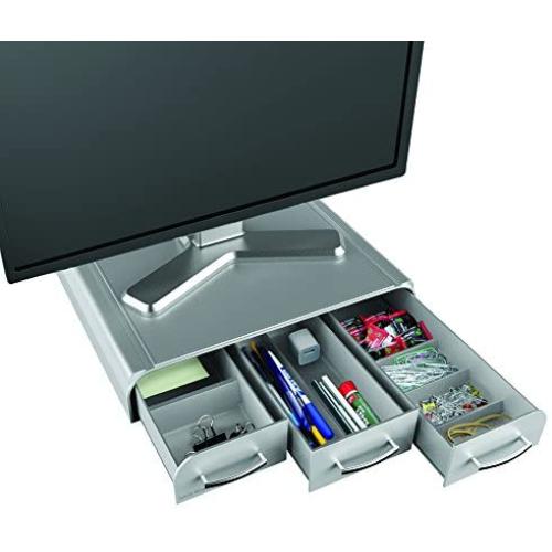 Mind Reader PC, Laptop, IMAC Monitor Stand and Desk Organizer, Silver