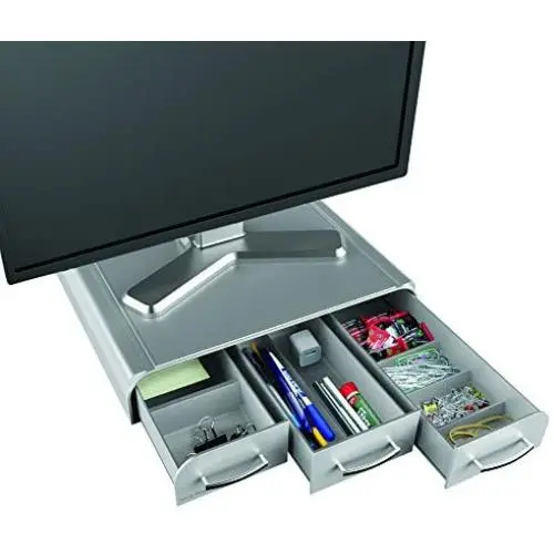 Mind Reader PC, Laptop, IMAC Monitor Stand and Desk Organizer, Silver