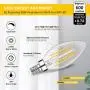 12-Pack Dimmable E12 LED Candelabra Bulbs 60W Equivalent, 2700K Soft Warm White, 600 Lumens B11 Candle Base 6W C35 LED Filament Vintage Light Bulbs, Clear Glass for Chandelier Ceiling Fan High CRI 90+