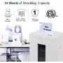 WOLVERINE 10-Sheet Super Micro Cut High Security Level P-5 Heavy Duty Paper/CD/Card Ultra Quiet Shredder for Home Office by 40 Mins Running Time and 6 Gallons Pullout Waste Bin SD9112(White ETL)