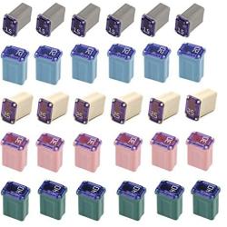 30 Pack Micro Cartridge Fuses Mcase Type Fuse 15amp 20amp 25amp 30amp 40amp for Cars, Trucks, and SUV