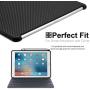 KHOMO - Apple iPad Pro 10.5 Inch & iPad Air 3 2019 Carbon Fiber Case With Pen Holder - Companion Cover - Perfect match for Apple Smart keyboard and Cover