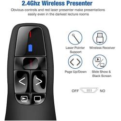BEBONCOOL Wireless Presenter Remote, 2.4GHz Wireless USB Presenter PowerPoint Remote PPT Clicker for Presentation