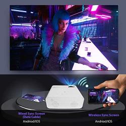 Mini Projector,Wevivi 2021 Upgraded Full HD WiFi Projector, 1280x720P Home Projector with Bag,5500Lumens Wired/Wireless Mirroring Portable Projector for TV Stick, Laptop, PS4, iPhone, Android/iOS