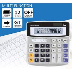Calculator, Electronic Desktop Calculator,12-Digit Solar Power Supply Calculator,Solar Battery Dual Power with Large LCD Display Office Calculators Lianshi