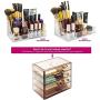 Sorbus Acrylic Cosmetics Makeup and Jewelry Storage Case Display– 4 Large Drawers Space- Saving, Stylish Acrylic Bathroom Case Great for Lipstick, Nail Polish, Brushes, Jewelry and More (Bronze Glow)