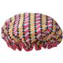 Mea Tira Mildew-Proof, Waterproof, Smooth Fabric Bath Cap, Extra Large And Suitable For All Hairstyles, Elastic Shrink Hem -Pack Of 4 PCs,(Style Flowers And Fashionable Plaid)