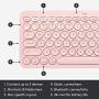 Logitech K380 Multi-Device Wireless Bluetooth Keyboard for Mac - Rose