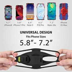 Bone Bike Tie 3, Universal Bike Phone Mount for Handlebar, Bicycle Motorcycle Phone Holder for iPhone 12 Pro Max Mini 11 Pro Max XS X XR SE 8 7 6 plus, Galaxy Note10 9 S10 9 8, Phone 5.8”-7.2” (Black)