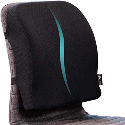 Back Support for Office Chair - Memory Foam Lumbar Pillow - Perfect Cushion for Car, Computer and Desk Seat