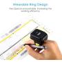 Eyoyo 1D Wireless Ring Barcode Scanner, Compatible with Bluetooth Function & 2.4GHz Wireless & Wired Connection, Portable Wearable Mini Finger Bar Code Reader Work with Windows, Mac OS, Android 4.0+,