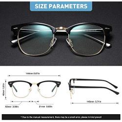 AOMASTE Blue Light Blocking Glasses Retro Semi Rimless UV400 Clear Lens Computer Eyewear For Men Women
