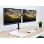 Mount-It! Dual Monitor Mount | Double Monitor Desk Stand Arm | Fits 2 Computer Screens 17 19 20 21 22 24 27 Inch | Two VESA 75 100 Compatible Displays | C-Clamp and Grommet Bases Included