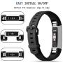 Pack 3 Replacement Band Compatible for Fitbit Alta Bands/Fitbit Alta HR Bands, Adjustable Replacement Soft Silicone Sport Bands for Woman and Men (Large, Black+Purple+Navy Blue)