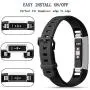 Pack 3 Replacement Band Compatible for Fitbit Alta Bands/Fitbit Alta HR Bands, Adjustable Replacement Soft Silicone Sport Bands for Woman and Men (Large, Black+Purple+Navy Blue)