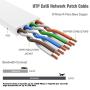 Cat 6 Ethernet Cable 50 ft White, Solid Flat Internet Network Computer Wire – Faster Than Cat5e/Cat5/network LAN Patch Cords, High Speed Cat6 LAN Wire with Clips& Snagless Rj45 Connectors for Router