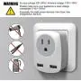 Europe Travel Adapter, European Plug Adapter for America to France/Germany/Italy/Finland/Greece/Iceland, International Power Adaptor 2 USB & 1 US Outlet to Charge iPhone iPad Laptop (Schuko Type E/F)