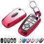 TPU Key Fob Cover Case Remote Holder Skin Protector for 2017 Ford Fusion F250 F350 F450 F550 2018 Edge Explorer (Red)