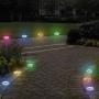 Solar Powered Disk Lights,4PCS 8 LED Waterproof in-Ground Lights Outdoor Solar Ground Lights for Pathway Garden Yard Walkway Pool )