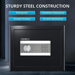 Azmkoo Security Home Safe Lock Box, Steel Safe Box, Black - 1.22 Cubic Feet