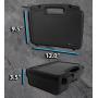 CASEMATIX 12'' Customizable Foam Case for Portable Electronics - Hard Carrying Case with Pre-Diced Foam Interior for Use As Pico Projector Case, Microphone Case, Recorder Case and More
