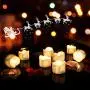 MIOSIST 12Pcs LED Electronic Candle with Timer,Candle Simulating Dripping Effect and Flashing Flame, Flameless Flickering Candles for Wedding Proposal Party Halloween Christmas Decor(Warm White)