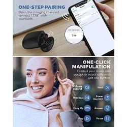 Lasuney IPX7 Waterproof Bluetooth Earbuds, True Wireless Earbuds, 35H Cyclic Playtime Headphones with Charging Case and mic for iPhone Android, in-Ear Stereo Earphones Headset for Sport - Black