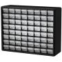 Akro-Mils 64 Drawer 10164, Plastic Parts Storage Hardware and Craft Cabinet, (20-Inch W x 6-Inch D x 16-Inch H), Black