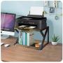 Wood Printer Stand, Multipurpose Storage Shelf for Home, Office, Printer Desk with 4 Cushion, 2 Tier (Mod)