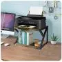 Wood Printer Stand, Multipurpose Storage Shelf for Home, Office, Printer Desk with 4 Cushion, 2 Tier (Mod)