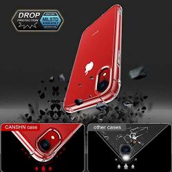CANSHN Compatible with iPhone XR Case 6.1, Clear Protective Heavy Duty Case with Soft TPU Bumper [Slim Thin] Case - Crystal Clear