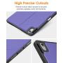DTTO Case for iPad Air 4 2020, iPad 10.9 Case, Double-fold Folio Stand Shockproof TPU Back Cover with Built-in Apple Pencil Holder - Auto Wake/Sleep and Multiple Viewing Angles, Purple