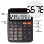 Calculator,ONXE DC116 Standard Function Desktop Calculator with Dual Power Supply and 12-bit Large Display (Black)