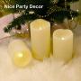 Weatherproof Flameless Candles with 6 H Timer-1000 Hours Long Battery Life, Waterproof Battery Operated Flickering LED Pillar Candles for Outdoor Party Decor and Gifts.（ 4'' 5'' 6'' Ivory)