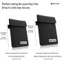 Silent Pocket Signal Blocking Faraday Key Fob Case - Car Anti Theft Device Shielding Against All Signal Types, Including RFID Blocking & Durable Faraday Bag, Fits Most Car Keyfobs (Black, Small)