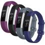 Welltin Bands Compatible with Fitbit Alta/Alta HR for Women and Men(4 Pack), Classic Soft Silicone Sport Strap Replacement Wristband for Fitbit Alta/Alta HR/Fitbit,Small Large