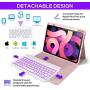 iPad Air 4 Case with Keyboard - 7 Color Backlit Detachable Wireless Keyboard - Slim Leather Folio Smart Cover for iPad 11 Pro 2020, iPad 10.9 2020, Compatible with Apple Pencil (Rose Gold)